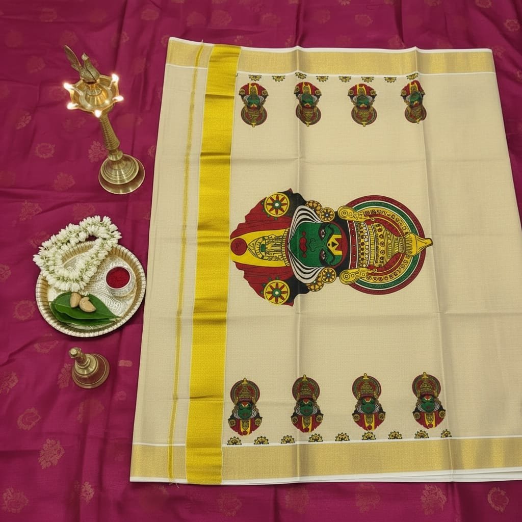 Kathakali Kasavu Saree